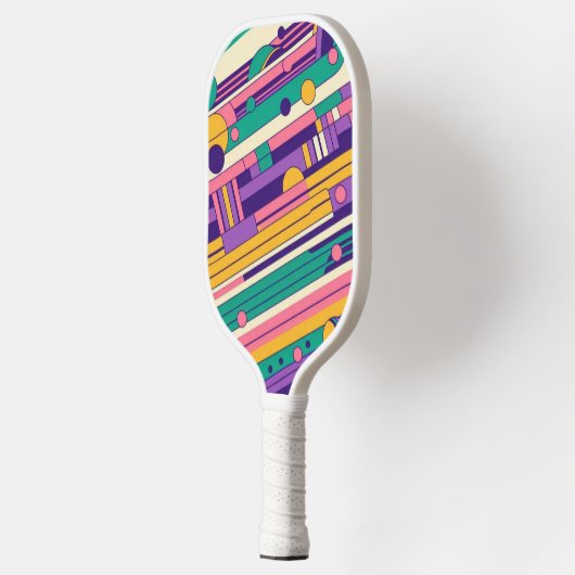 Coole, farbenfrohe Retro-Design der 80er/90er Pickleball Schläger (Links)