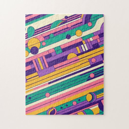 Coole, farbenfrohe Retro-Design der 80er/90er Puzzle (Vertikal)