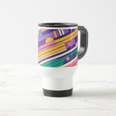 Coole, farbenfrohe Retro-Design der 80er/90er Reisebecher (VorderseiteRechts)