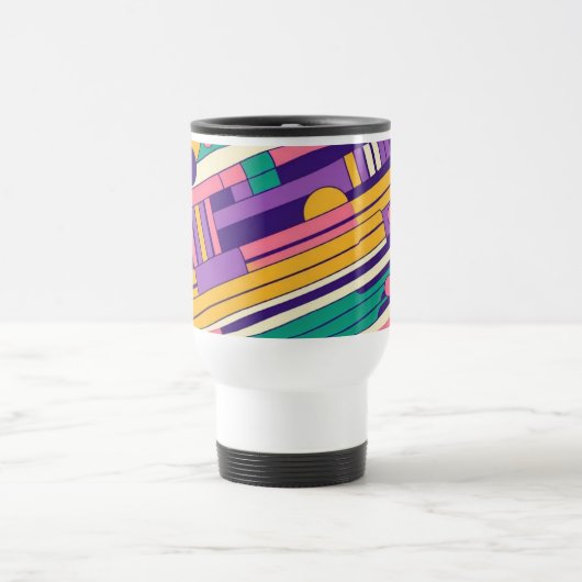 Coole, farbenfrohe Retro-Design der 80er/90er Reisebecher (Mittel)