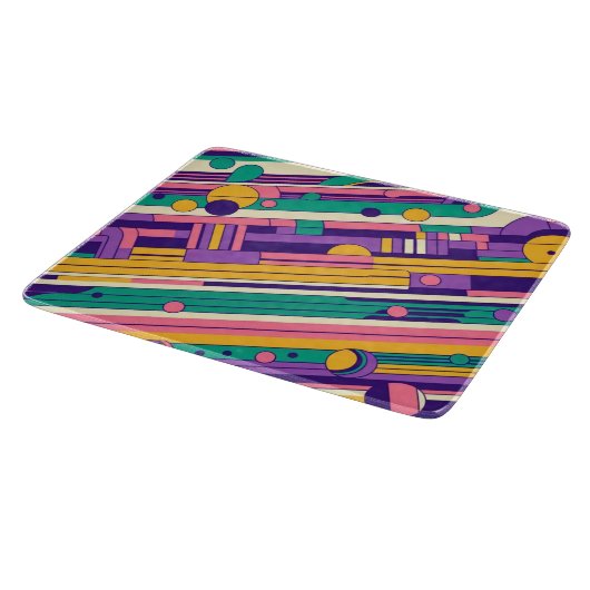 Coole, farbenfrohe Retro-Design der 80er/90er Schneidebrett (Ecke)