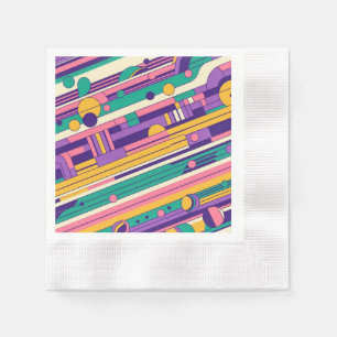 Coole, farbenfrohe Retro-Design der 80er/90er Serviette