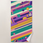 Coole, farbenfrohe Retro-Design der 80er/90er Strandtuch (Vorderseite)