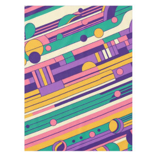 Coole, farbenfrohe Retro-Design der 80er/90er Tischdecke