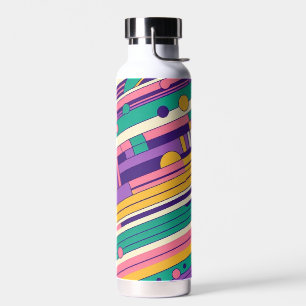 Coole, farbenfrohe Retro-Design der 80er/90er Trinkflasche
