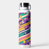 Coole, farbenfrohe Retro-Design der 80er/90er Trinkflasche (Rückseite)