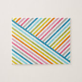 Coole, farbenfrohe Trendfarben über Streifen hinwe Puzzle (Horizontal)