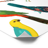 Coole, farbenfrohe tropische Vogelmuster Poster (Ecke)