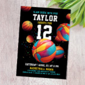 Coole Farbenspiele Sport Basketball Schwarzes Part Einladung