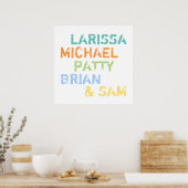 Coole Farbfamilien - Typografie Poster (Küche)