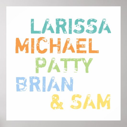 Coole Farbfamilien - Typografie Poster (Vorne)