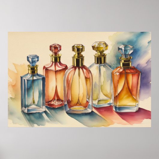 Coole Farbflaschen Wasserfarben Glasflaschen 3:2 Poster (Vorne)