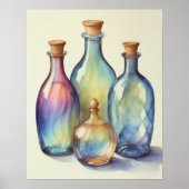 Coole Farbflaschen Wasserfarben Glasflaschen 5:4 Poster (Vorne)
