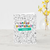 Coole Farbgebung - individuell anpassbare Geburtst Karte (Gelbe Blume)