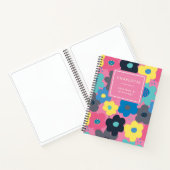 Coole Farbige Abstrakte 60er Blume Muster Skizze Notizblock (Innenseite)