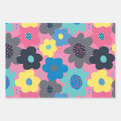 Coole Farbige Abstrakte 60er Hippie Floral Muster Geschenkpapier Set (Vorderseite 2)