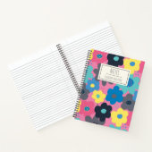 Coole Farbige Abstrakte 60er Hippie Floral Muster Notizblock (Innenseite)