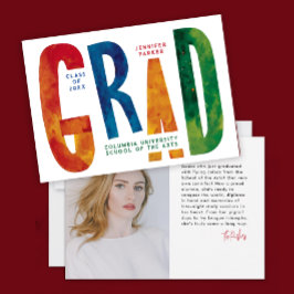 Coole Farbige Abstrakte Graduate Foto Typografie Ankündigung