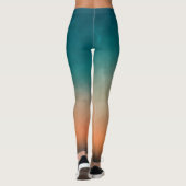 Coole Farbige Aquamarine OrangeGrunge Leggings (Rückseite)