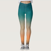 Coole Farbige Aquamarine OrangeGrunge Leggings (Vorderseite)