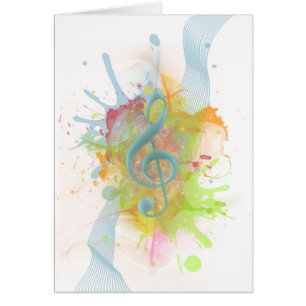 Coole farbige Aquarellfarben Spritzer Musiknoten