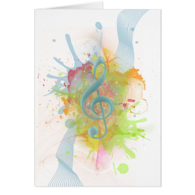 Coole farbige Aquarellfarben Spritzer Musiknoten (Vorne)