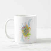 Coole farbige Aquarellfarben Spritzer Musiknoten Kaffeetasse (Links)