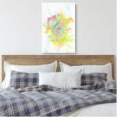 Coole farbige Aquarellfarben Spritzer Musiknoten Leinwanddruck (Insitu (Schlafzimmer))