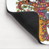 Coole farbige Baumkronen-Blume Monogramm Name Mousepad (Ecke)
