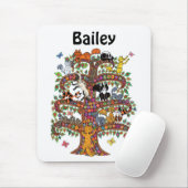 Coole farbige Baumkronen-Blume Monogramm Name Mousepad (Mit Mouse)