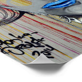 Coole farbige Graffiti von Frauen Poster (Ecke)