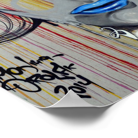 Coole farbige Graffiti von Frauen Poster (Ecke)