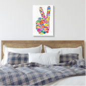 Coole Farbige Groovy Peace Signs Leinwanddruck (Insitu (Schlafzimmer))