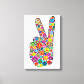 Coole Farbige Groovy Peace Signs Leinwanddruck (Vorderseite)