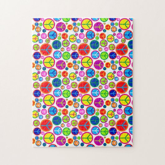 Coole Farbige Groovy Peace Symbols Puzzle (Vertikal)