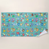 Coole farbige Hundepfoten Strandtuch (Vorderseite)