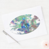 Coole farbige Musiknoten rauchen Effektbild Ovaler Aufkleber (Umschlag)