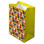 Coole, farbige Osterbohnen Mittlere Geschenktüte (Rückseite Schrägansicht)