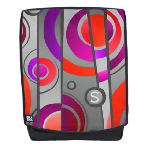 Coole Farbige Pop Art Geometrie mit Monogramm Rucksack