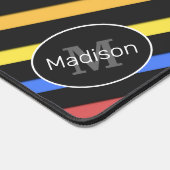 Coole farbige Retrostreifen, geometrisch Schreibtischunterlage (Ecke)