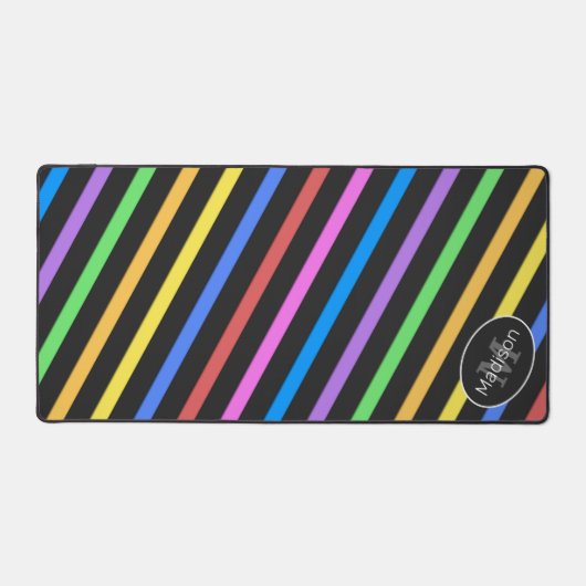 Coole farbige Retrostreifen, geometrisch Schreibtischunterlage (Vorderseite)