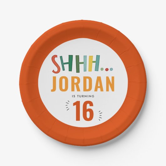 Coole Farbige Rote Überraschung Party Pinsel Typo Pappteller (Vorderseite)