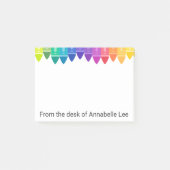 Coole farbige Zeichenstifte Post-it Klebezettel (Vorderseite)
