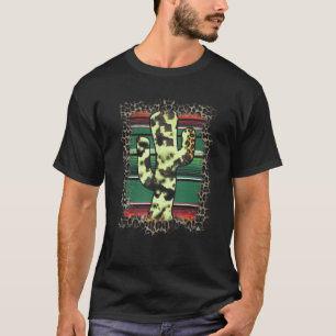 Coole Farbkaktus serape Druckleopardenmuster T-Shirt