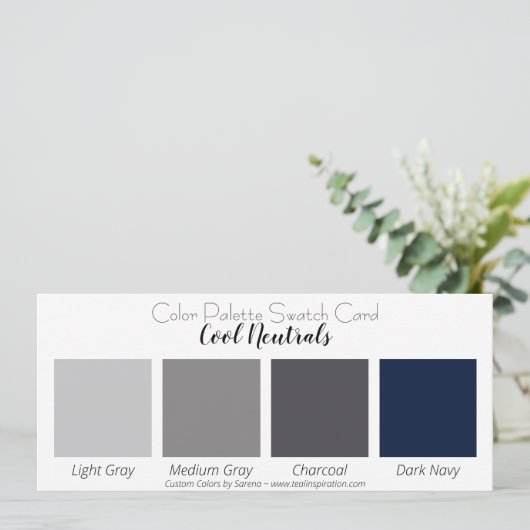 Coole Farbpalette der Farbpalette Einladung (Stehend Vorderseite)