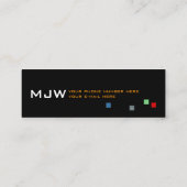 coole Farbpixel, modern beruflich Mini Visitenkarte (Rückseite)