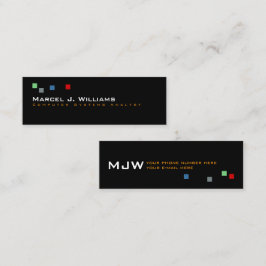 coole Farbpixel, modern beruflich Mini Visitenkarte