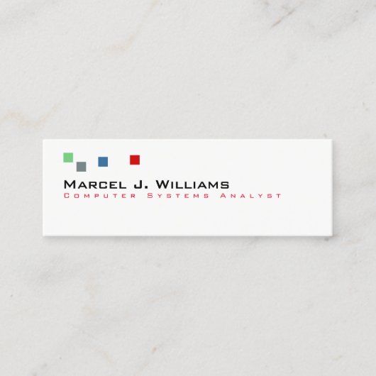 coole Farbpixel, modern beruflich Mini Visitenkarte (Vorderseite)