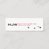 coole Farbpixel, modern beruflich Mini Visitenkarte (Rückseite)