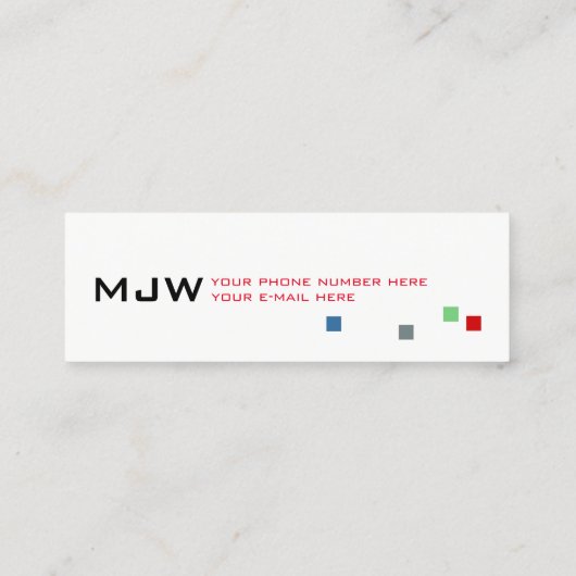 coole Farbpixel, modern beruflich Mini Visitenkarte (Rückseite)